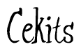 The image is of the word Cekits stylized in a cursive script.
