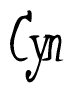 The image contains the word 'Cyn' written in a cursive, stylized font.
