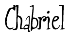 The image is of the word Chabriel stylized in a cursive script.