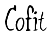 The image is of the word Cofit stylized in a cursive script.