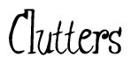 The image contains the word 'Clutters' written in a cursive, stylized font.