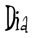 The image is a stylized text or script that reads 'Dia' in a cursive or calligraphic font.