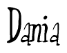 The image contains the word 'Dania' written in a cursive, stylized font.