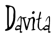The image contains the word 'Davita' written in a cursive, stylized font.