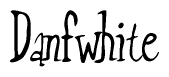 The image is of the word Danfwhite stylized in a cursive script.