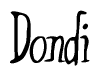 The image contains the word 'Dondi' written in a cursive, stylized font.