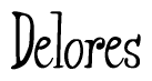 The image is a stylized text or script that reads 'Delores' in a cursive or calligraphic font.