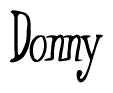 The image contains the word 'Donny' written in a cursive, stylized font.