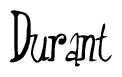 The image is a stylized text or script that reads 'Durant' in a cursive or calligraphic font.