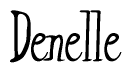 The image is of the word Denelle stylized in a cursive script.