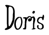 The image contains the word 'Doris' written in a cursive, stylized font.