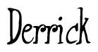 The image is of the word Derrick stylized in a cursive script.