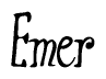 The image is a stylized text or script that reads 'Emer' in a cursive or calligraphic font.