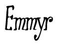 The image is a stylized text or script that reads 'Emmyr' in a cursive or calligraphic font.