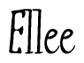 The image is of the word Ellee stylized in a cursive script.