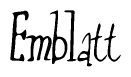 The image is a stylized text or script that reads 'Emblatt' in a cursive or calligraphic font.