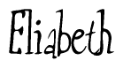 The image is a stylized text or script that reads 'Eliabeth' in a cursive or calligraphic font.
