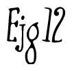 The image is of the word Ejg12 stylized in a cursive script.