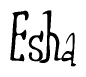 The image is a stylized text or script that reads 'Esha' in a cursive or calligraphic font.