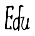 The image contains the word 'Edu' written in a cursive, stylized font.