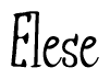 The image is of the word Elese stylized in a cursive script.
