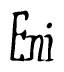 The image is of the word Eni stylized in a cursive script.