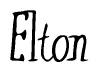 The image is a stylized text or script that reads 'Elton' in a cursive or calligraphic font.