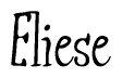 The image is of the word Eliese stylized in a cursive script.