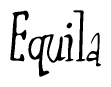The image is a stylized text or script that reads 'Equila' in a cursive or calligraphic font.