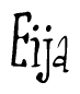The image is a stylized text or script that reads 'Eija' in a cursive or calligraphic font.