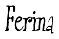 The image contains the word 'Ferina' written in a cursive, stylized font.