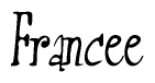 The image is of the word Francee stylized in a cursive script.