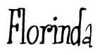 The image contains the word 'Florinda' written in a cursive, stylized font.