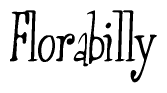 The image is a stylized text or script that reads 'Florabilly' in a cursive or calligraphic font.