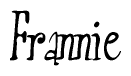 The image is of the word Frannie stylized in a cursive script.