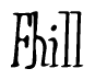 The image is of the word Fhill stylized in a cursive script.