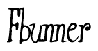 The image contains the word 'Fbunner' written in a cursive, stylized font.
