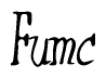 The image is a stylized text or script that reads 'Fumc' in a cursive or calligraphic font.