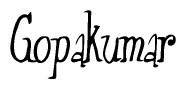 The image is of the word Gopakumar stylized in a cursive script.