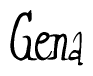 The image contains the word 'Gena' written in a cursive, stylized font.
