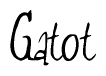 The image is a stylized text or script that reads 'Gatot' in a cursive or calligraphic font.