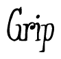 The image contains the word 'Grip' written in a cursive, stylized font.