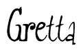 The image is a stylized text or script that reads 'Gretta' in a cursive or calligraphic font.