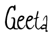 The image contains the word 'Geeta' written in a cursive, stylized font.