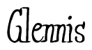 The image is of the word Glennis stylized in a cursive script.