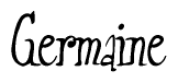 The image is of the word Germaine stylized in a cursive script.