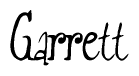 The image is a stylized text or script that reads 'Garrett' in a cursive or calligraphic font.