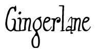 The image is of the word Gingerlane stylized in a cursive script.