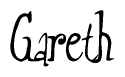 The image contains the word 'Gareth' written in a cursive, stylized font.