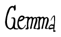 The image contains the word 'Gemma' written in a cursive, stylized font.